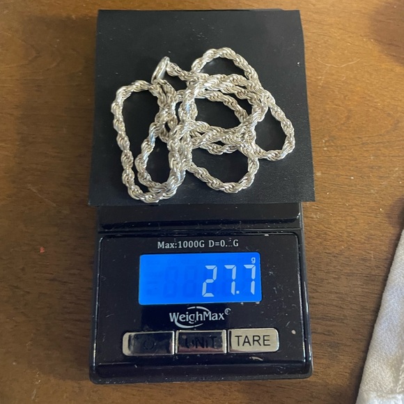 Silver 24” Solid Rope Chain 925 4mm thick Italy - Picture 14 of 15